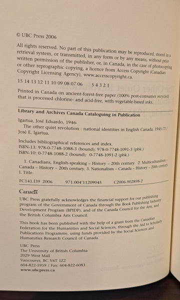 The Other Quiet Revolution: National Identities in English Canada 1945-71