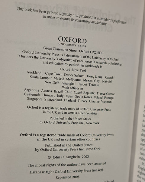 The Origins of Adversary Criminal Trial