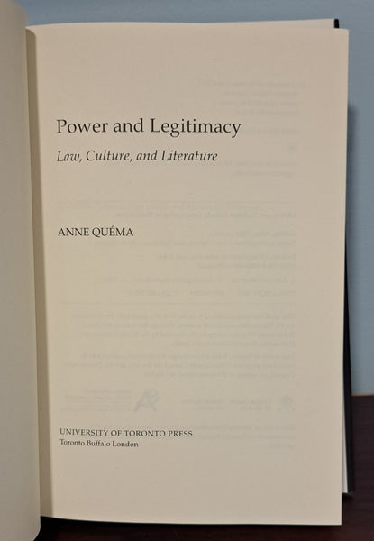 Power and Legitimacy: Law, Culture, and Literature