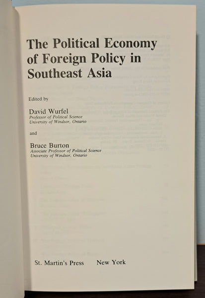 The Political Economy of Foreign Policy in Southeast Asia