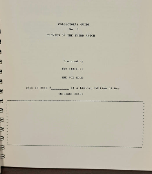 Collector's Guide No. 2: Tinnies of the Third Reich