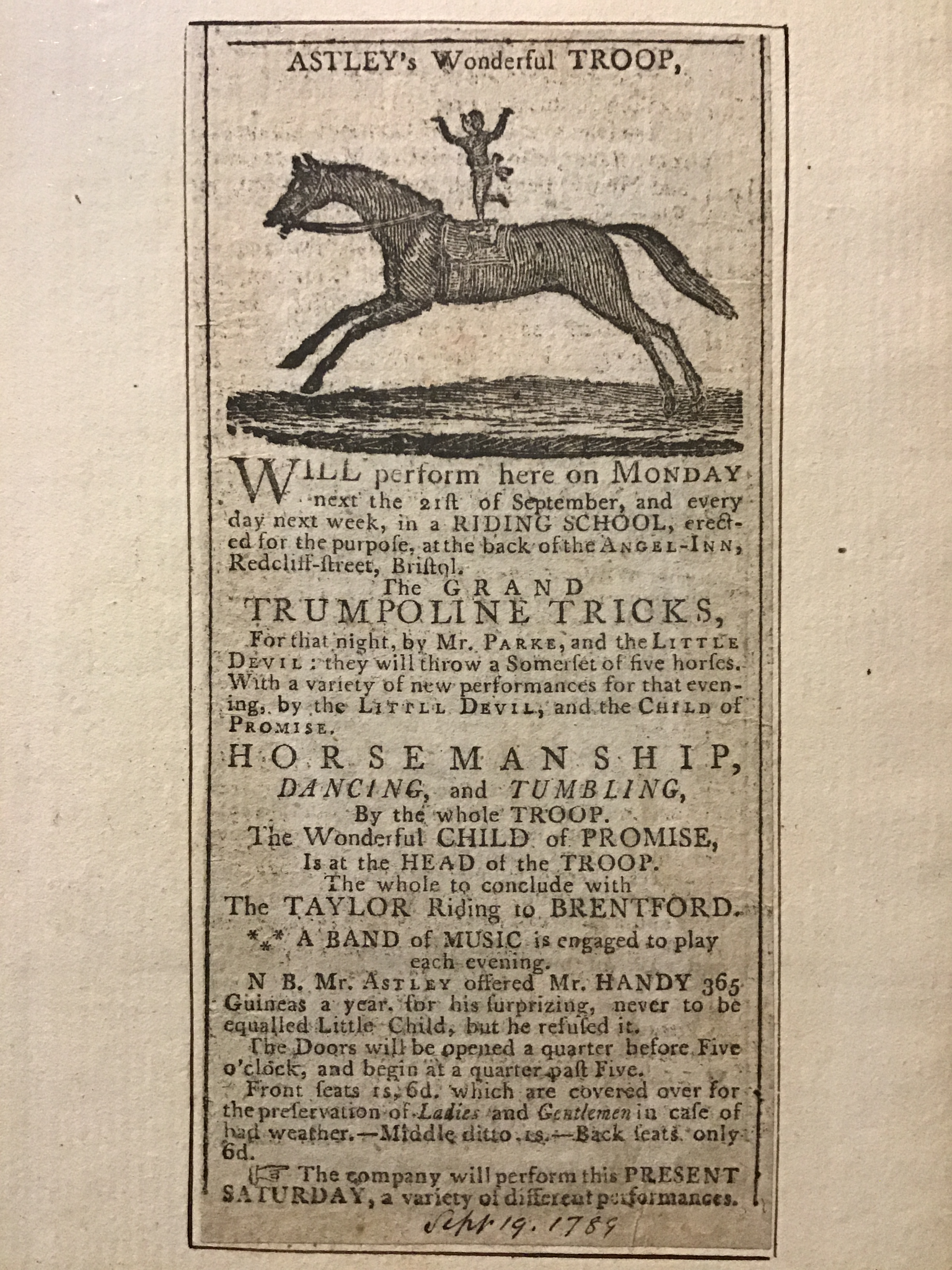 Astley's Wonderful Troop  - Advertisement