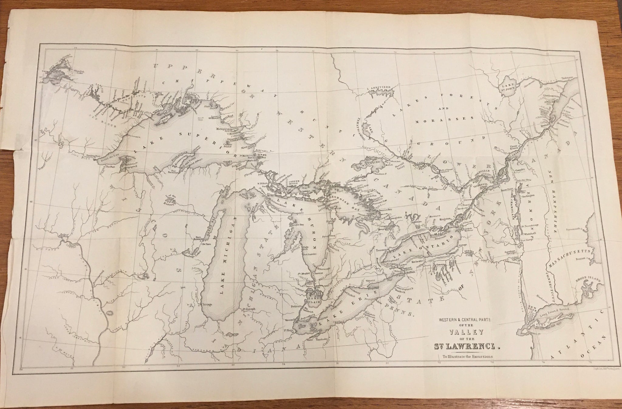 Great Lakes Map.    Western & central parts of the Valley of the St. Lawrence : to illustrate the excursions.